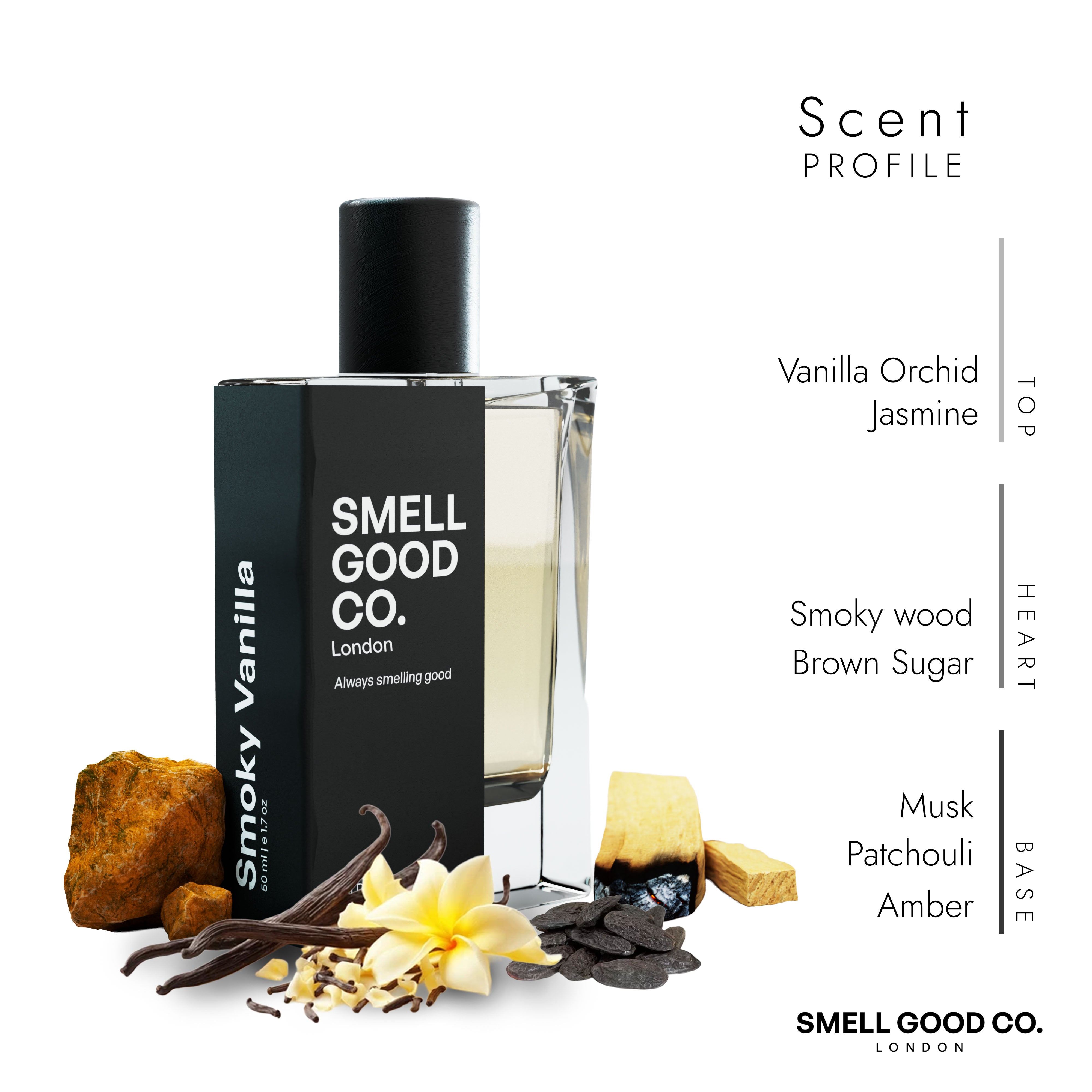 SMOKY VANILLA | Perfume for Men and Women | Vanilla Orchid, Jasmine, Smoky Wood Fragrance | 50ml  Unisex  Eau De Parfum
